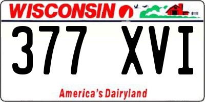 WI license plate 377XVI