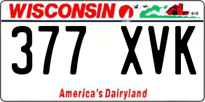 WI license plate 377XVK