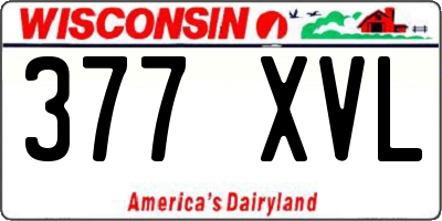 WI license plate 377XVL