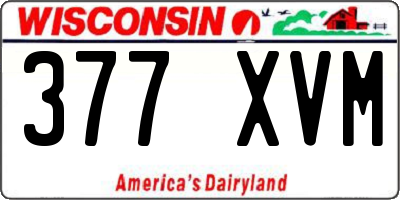 WI license plate 377XVM