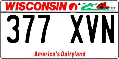 WI license plate 377XVN