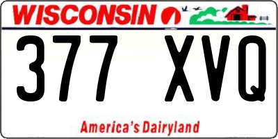 WI license plate 377XVQ