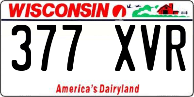 WI license plate 377XVR