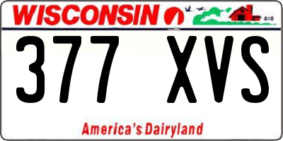 WI license plate 377XVS