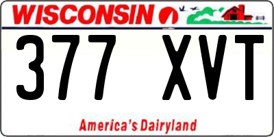 WI license plate 377XVT