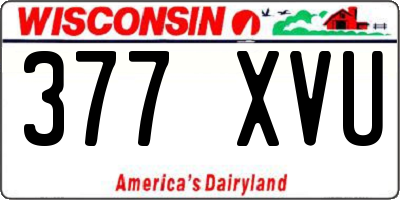 WI license plate 377XVU