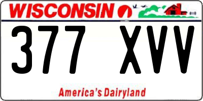WI license plate 377XVV