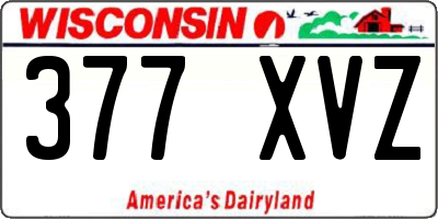 WI license plate 377XVZ