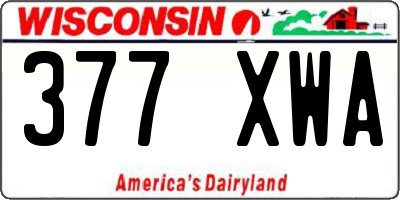 WI license plate 377XWA