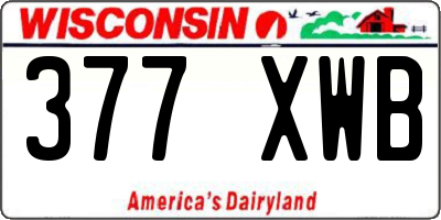 WI license plate 377XWB
