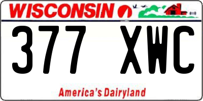 WI license plate 377XWC