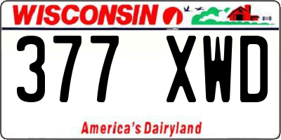 WI license plate 377XWD
