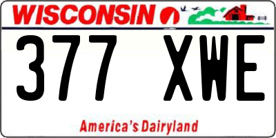 WI license plate 377XWE