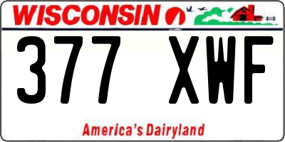 WI license plate 377XWF