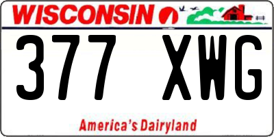 WI license plate 377XWG