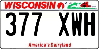 WI license plate 377XWH