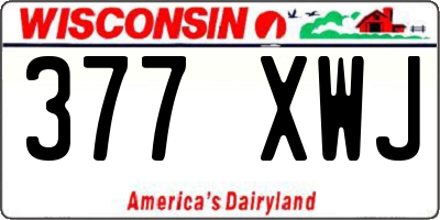 WI license plate 377XWJ