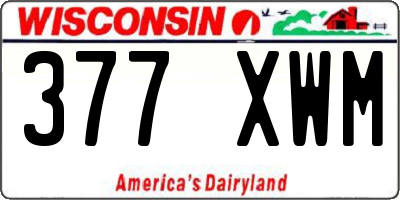 WI license plate 377XWM