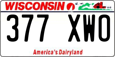 WI license plate 377XWO