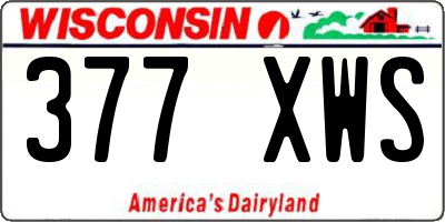 WI license plate 377XWS