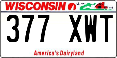 WI license plate 377XWT