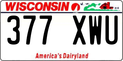 WI license plate 377XWU