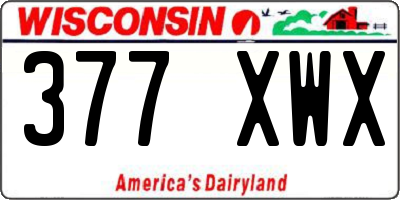 WI license plate 377XWX