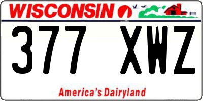 WI license plate 377XWZ