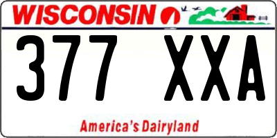 WI license plate 377XXA