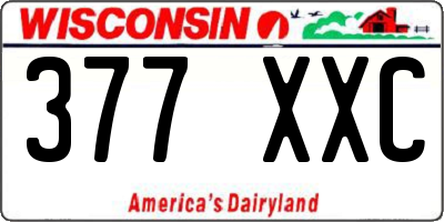 WI license plate 377XXC