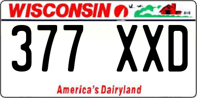 WI license plate 377XXD