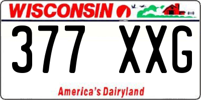 WI license plate 377XXG