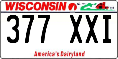 WI license plate 377XXI