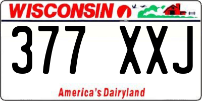 WI license plate 377XXJ