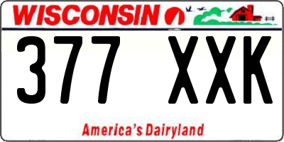 WI license plate 377XXK