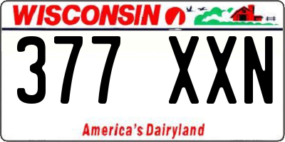 WI license plate 377XXN