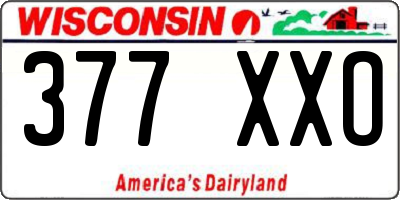 WI license plate 377XXO