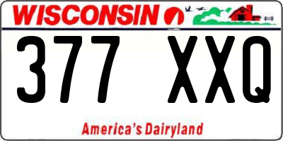 WI license plate 377XXQ