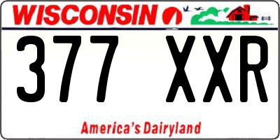 WI license plate 377XXR