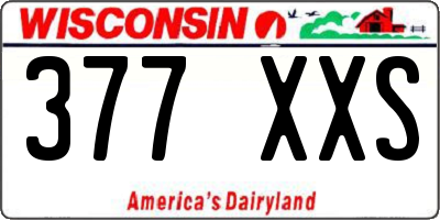 WI license plate 377XXS