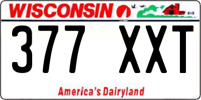 WI license plate 377XXT