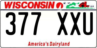 WI license plate 377XXU