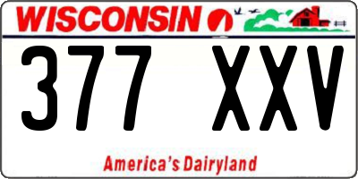 WI license plate 377XXV