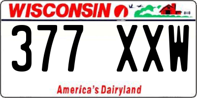 WI license plate 377XXW