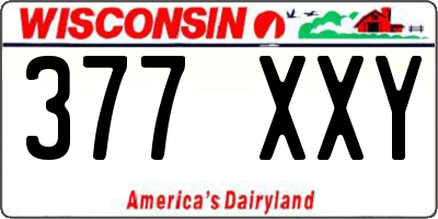 WI license plate 377XXY