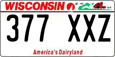 WI license plate 377XXZ