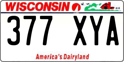 WI license plate 377XYA