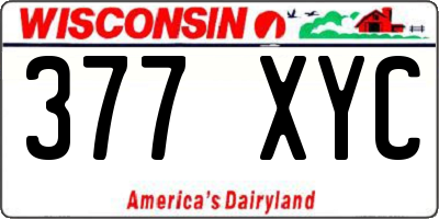 WI license plate 377XYC