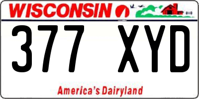 WI license plate 377XYD