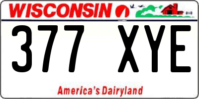 WI license plate 377XYE